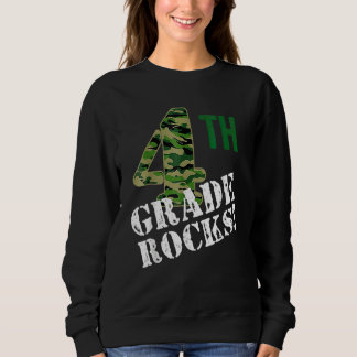 4th Grade Rocks Camo Fourth Grader Back To School  スウェットシャツ