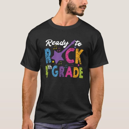 4th Grade School Ready to Rock Fourth Back to Scho Tシャツ (正面)