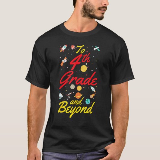 4th Grade Space Fourth Grade Teacher Student Back  Tシャツ (正面)