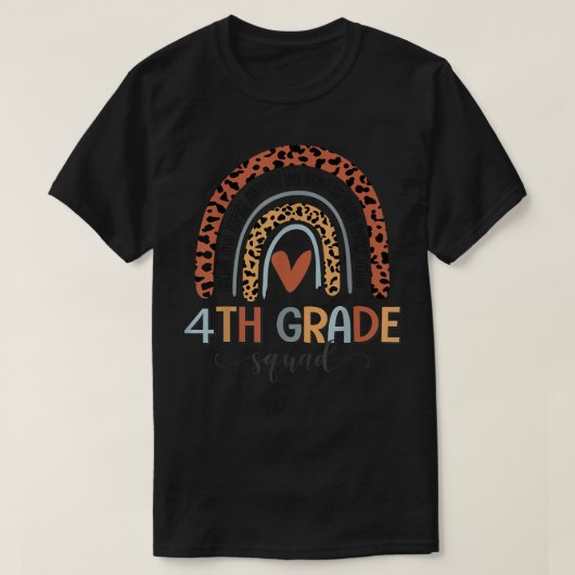 4th Grade Squad Boho Rainbow Back To School T-Shir Tシャツ (デザイン正面)