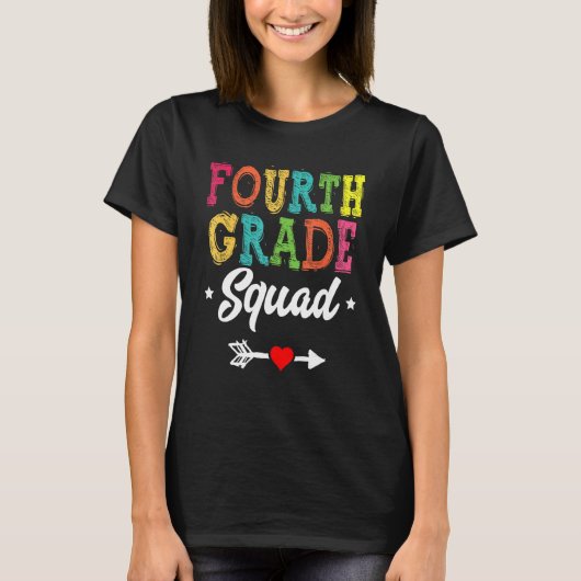 4th Grade Squad Fourth Teacher Student Team Back T Tシャツ (正面)