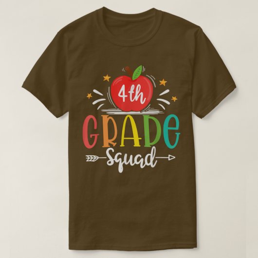 4th Grade Squad Funny Back To School Teachers Stud Tシャツ (デザイン正面)