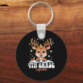 4th Grade Squad Reindeer Christmas Lights Cute Win キーホルダー (正面)