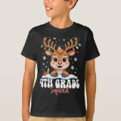 4th Grade Squad Reindeer Christmas Lights Cute Win Tシャツ (正面)