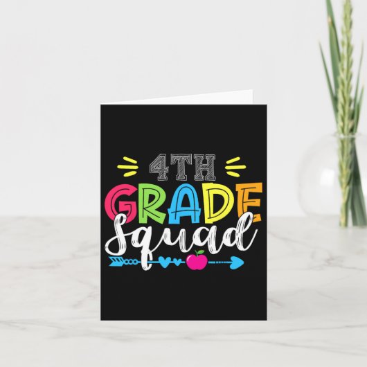 4th Grade Squad Team Back To School Teacher Studen カード (正面)