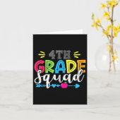 4th Grade Squad Team Back To School Teacher Studen カード (黄色い花)