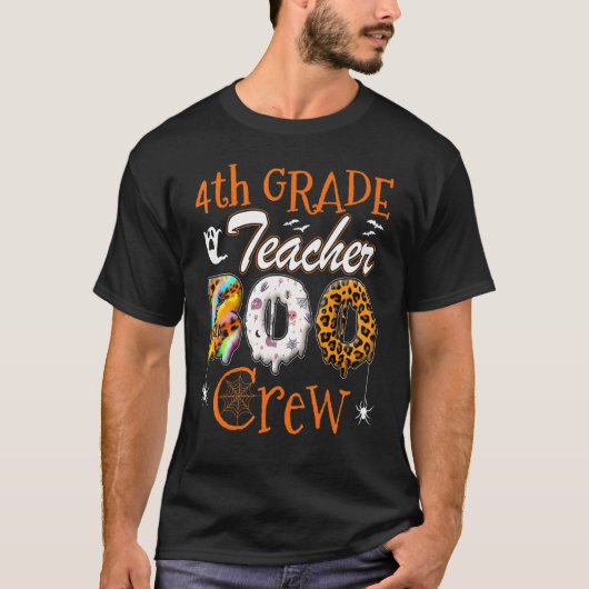 4th Grade Teacher Boo Crew  Teachers Halloween Cos Tシャツ (正面)