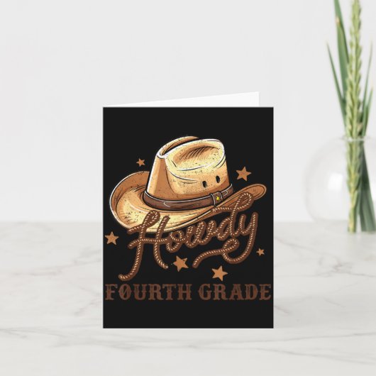 4th Grade Teacher Rodeo Country Western Howdy Four カード (正面)