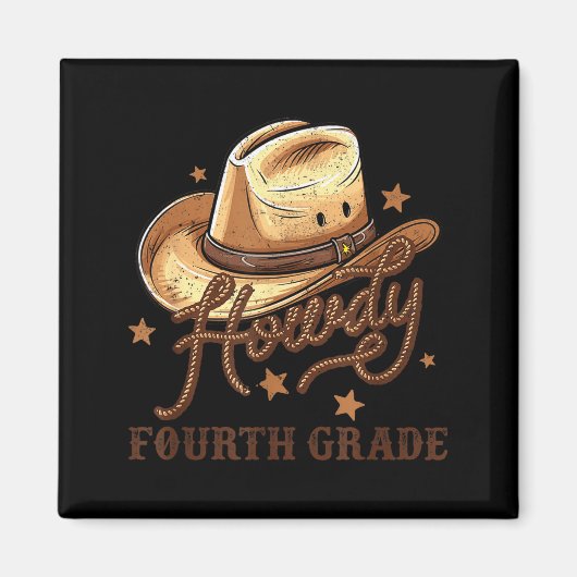4th Grade Teacher Rodeo Country Western Howdy Four マグネット (正面)