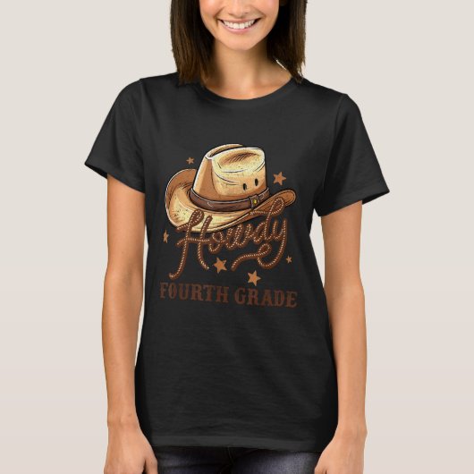 4th Grade Teacher Rodeo Country Western Howdy Four Tシャツ (正面)