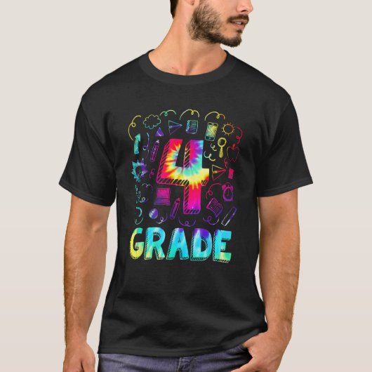 4th Grade Tie Dye Back To School Student Teacher B Tシャツ (正面)