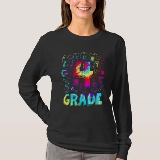 4th Grade Tie Dye Back To School Student Teacher B Tシャツ (正面)