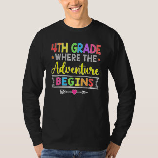 4th Grade Where The Adventure Begins  Back To Scho Tシャツ