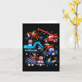 4th July 建設トラック 車 パトリオット ボーイ K カード (黄色い花)