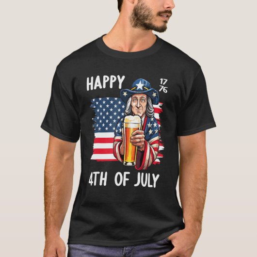4th July 1776 Patriotic Patriot USA Eagle Independ Tシャツ (正面)