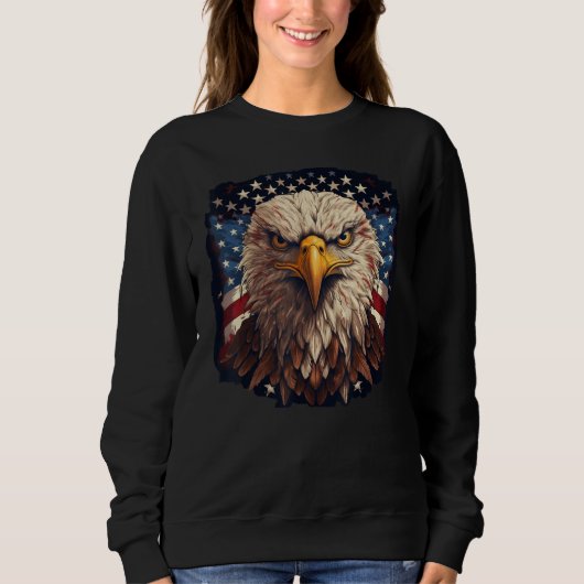 4th July American Eagle Flag  Independence Day スウェットシャツ (正面)