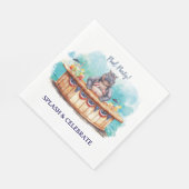 4th July Pool Party with Hippo in Bikini スタンダードランチョンナプキン (角)