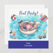 4th July Pool Party with Hippo in Bikini  セーブザデート (正面/裏面)