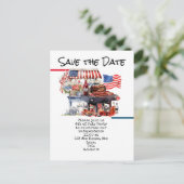  4th July Save the Date  Independence Day party   ポストカード (スタンド正面)