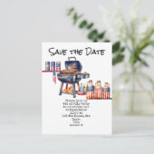 4th July Save the Date Independence Day party ポストカード (スタンド正面)