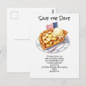  4th July Save the Date  Independence Day party   ポストカード (正面/裏面)