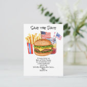  4th July Save the Date  Independence Day party   ポストカード (スタンド正面)