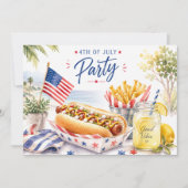  4th July Save the Date  Independence Day party   招待状 (正面)