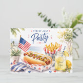  4th July Save the Date  Independence Day party   招待状 (スタンド正面)