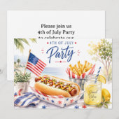  4th July Save the Date  Independence Day party   招待状 (正面/裏面)
