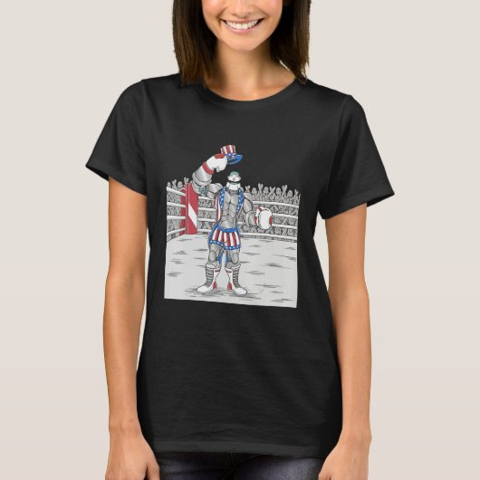 4th July USA Boxing Fitness Gym Artificial Intelli Tシャツ (正面)