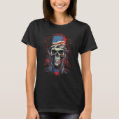 4th July Y'allternative USA Flag Western Biker Sku Tシャツ (正面)