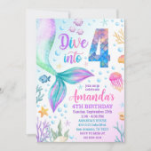 4th mermaid invitation、4つのmermaid invにダイビング 招待状 (正面)