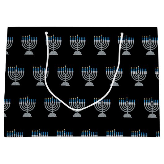 4th Night ofハヌカーグリッターラージ抱き枕 ラージペーパーバッグ (正面)