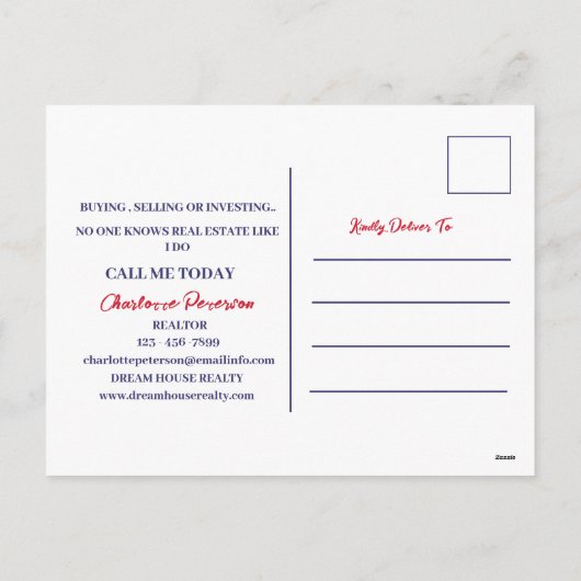 4th of 7月エステート実在不動産仲介業者ホリディハガキ シーズンポストカード (裏面)