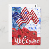 4th of Julyおめでとう ポストカード (正面/裏面)