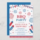 4th of July祭り バーベキュー枠 招待状 (正面/裏面)