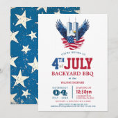 4th of July バックヤードBBQ - Two Towers テーマ 招待状 (正面/裏面)