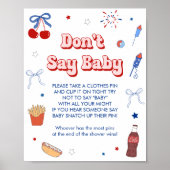 4th of July ベビーシャワー ガール Don't Say Baby ゲーム ポスター (正面)