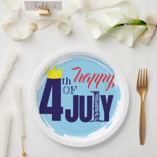 4th of July 王冠 ペーパープレート (ウェディング)