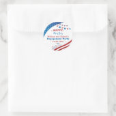 4th of July 結婚報告パーティー 赤白青 カスタム ラウンドシール (バッグ)