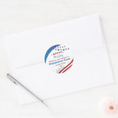 4th of July 結婚報告パーティー 赤白青 カスタム ラウンドシール (封筒)