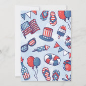 4th of July 誕生日パーティー招待状 招待状 (裏面)