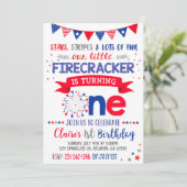 4th of July 誕生日パーティー招待 赤 白 青 招待状 (スタンド正面)