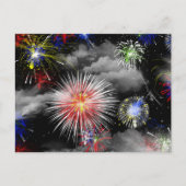 4th of July 誕生日 花火パーティー ポストカード (正面)