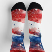 4th of July 赤と青の靴下 ソックス (上部)