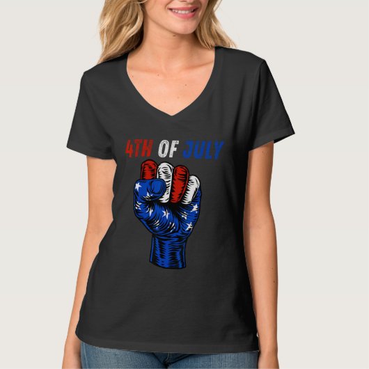 4Th Of July 2023 American Flag Retro Family Tシャツ (正面)