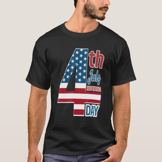 4th of July 2023 Independence Day With USA America Tシャツ (正面)