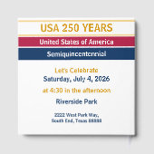 4th of July 2026 USA 250 Years Semiquincentennial  ゲストブック (裏面)