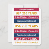 4th of July 2026 USA 250 Years Semiquincentennial  出欠カード (正面)