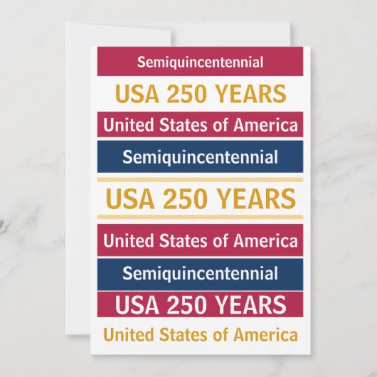 4th of July 2026 USA 250 Years Semiquincentennial  招待状 (正面)